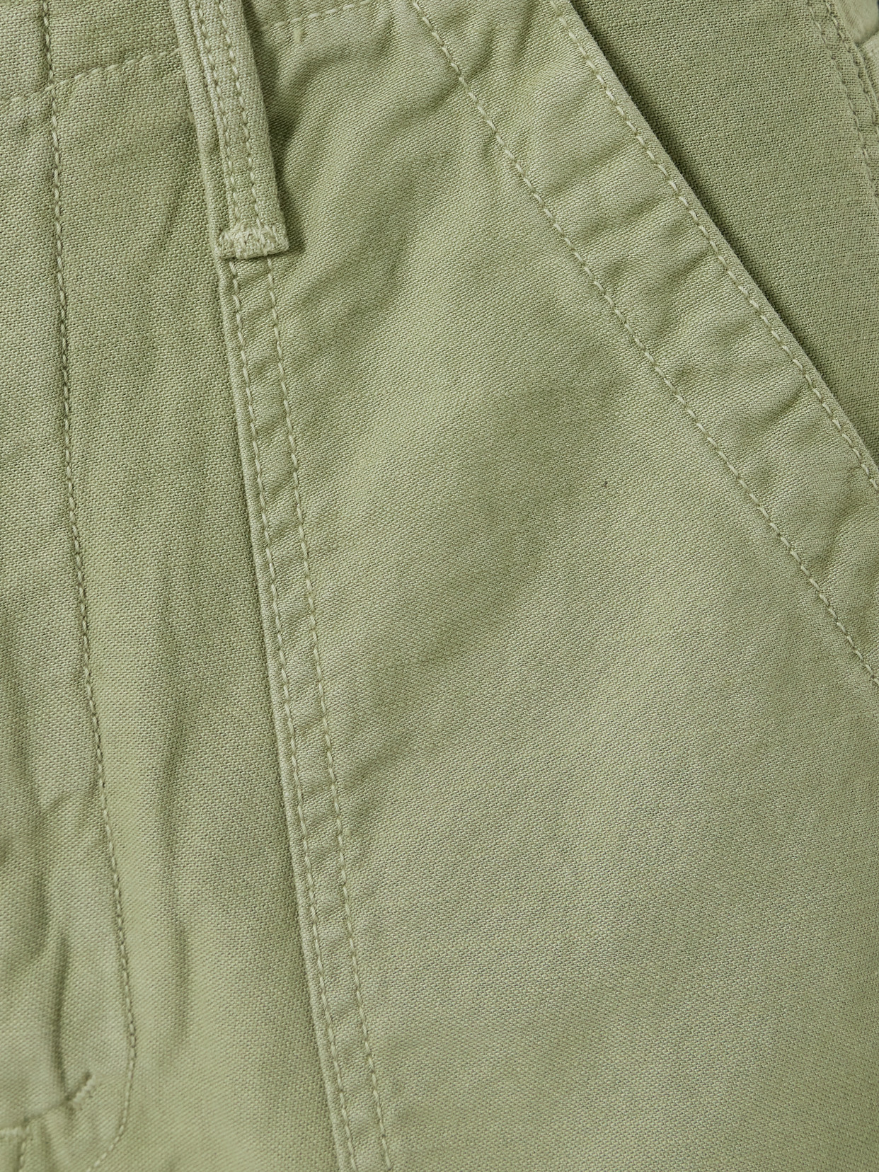 Mother The Fangirl Fatigue Flood Cotton-canvas Barrel-leg Pants In Green
