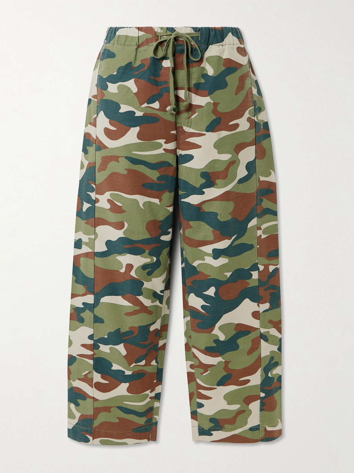 Mother The Drawn Half-pipe Ankle Camouflage-print Cotton Wide-leg Pants In Multi