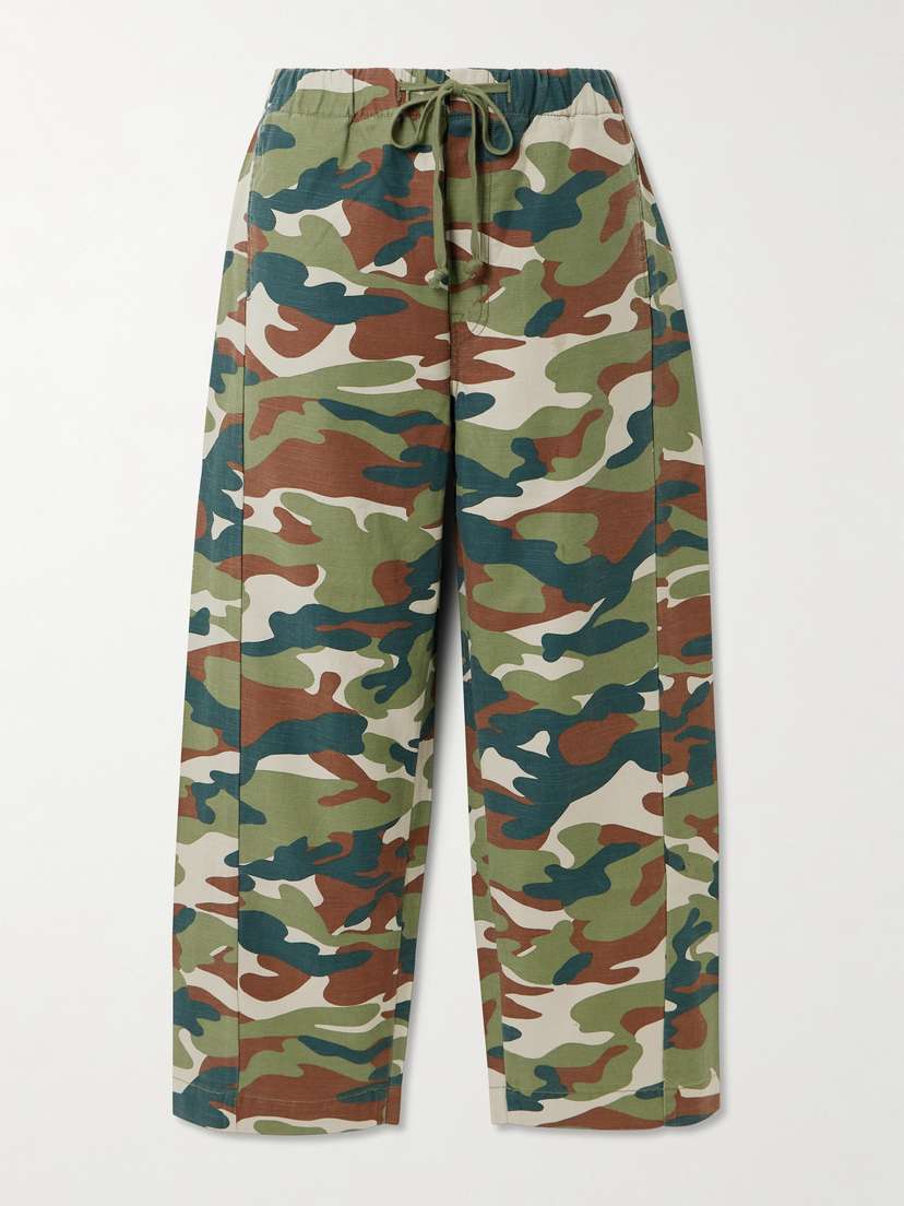 Mother The Drawn Half-pipe Ankle Camouflage-print Cotton Wide-leg Pants