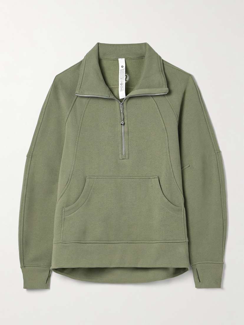 lululemon Scuba Oversized Funnel-neck Half-zip Long Cotton-blend Jersey Sweatshirt