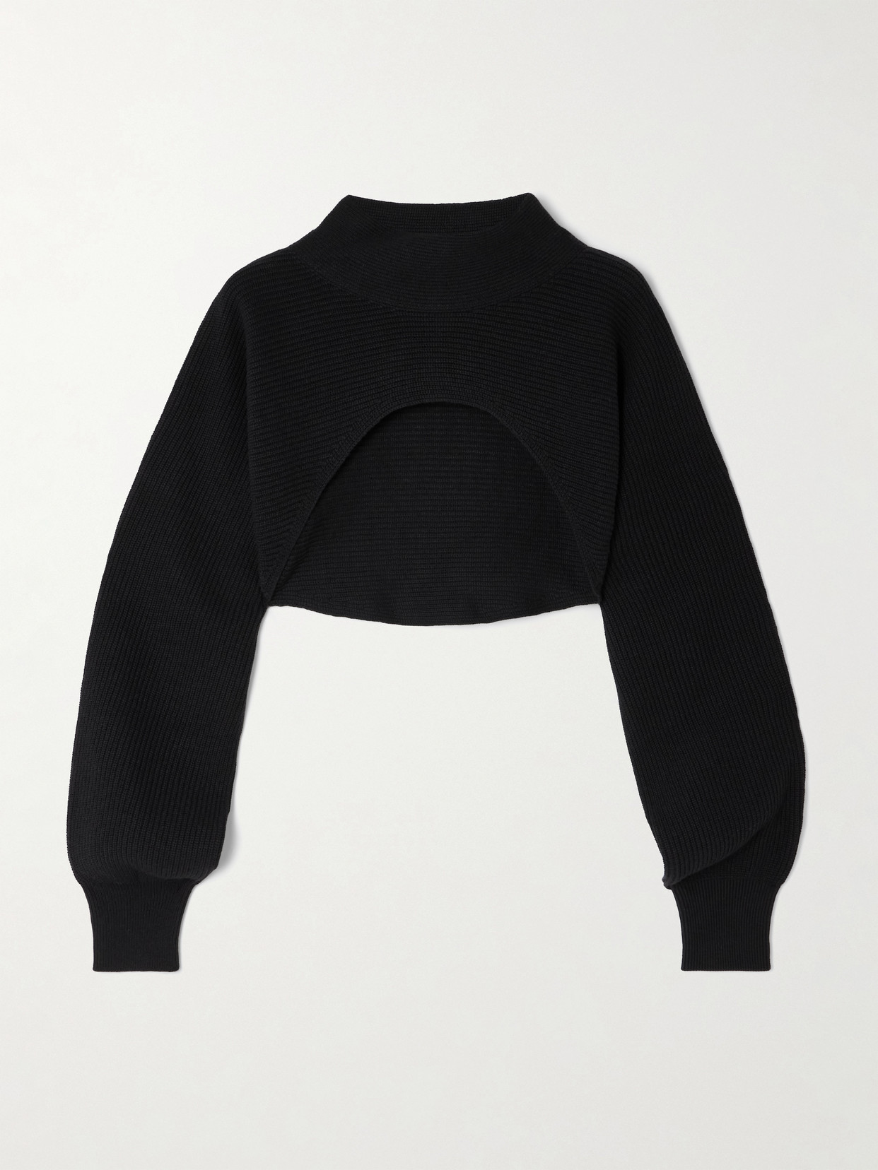 Lululemon Cropped Ribbed Cotton-blend Sweater In Black