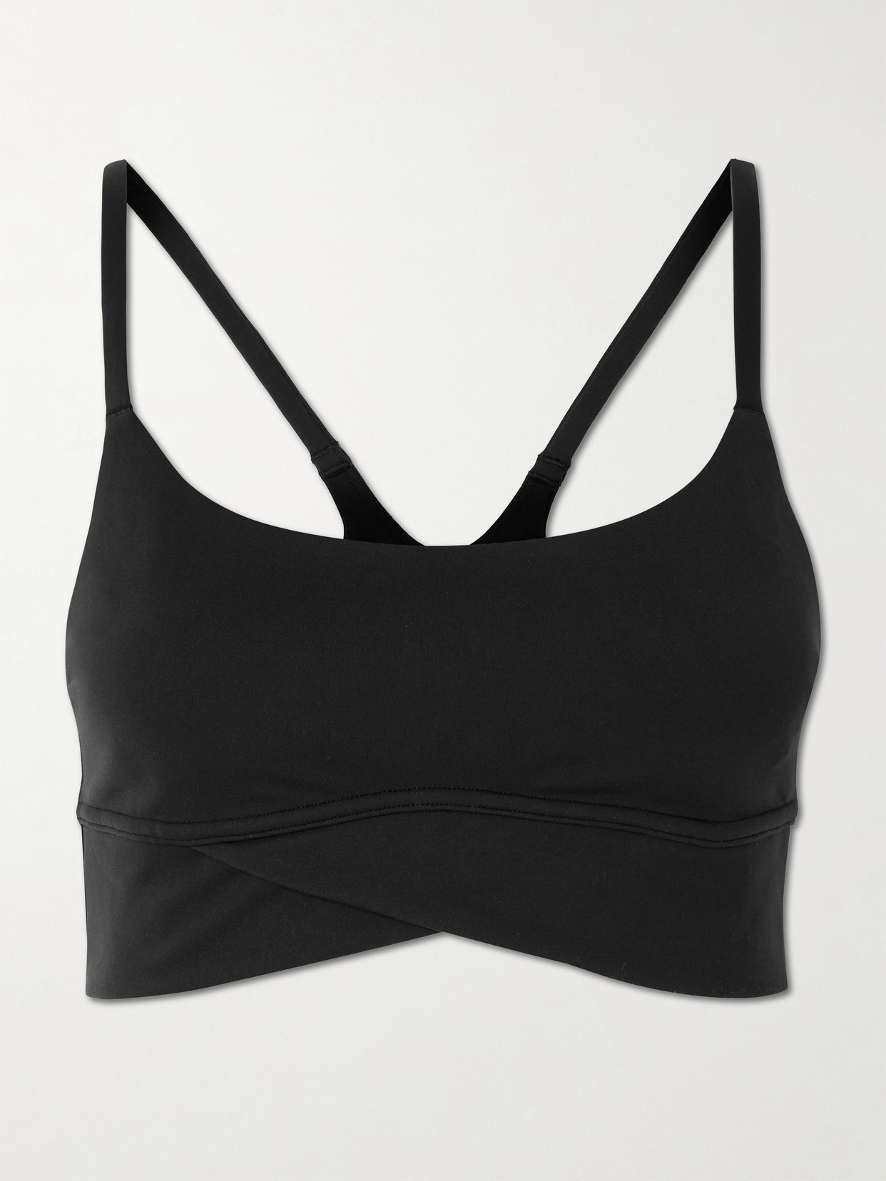 Lululemon Wunder Train Strappy Wrapped Stretch-jersey Sports Bra In Black
