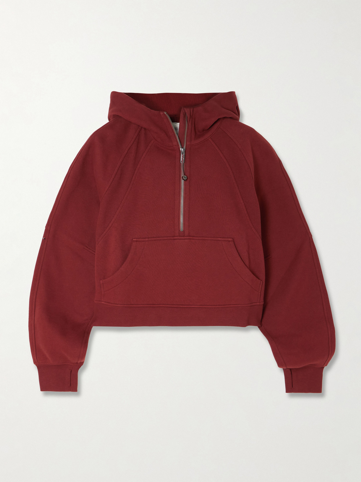 Lululemon Scuba Oversized Cotton-blend Jersey Hoodie In Burgundy