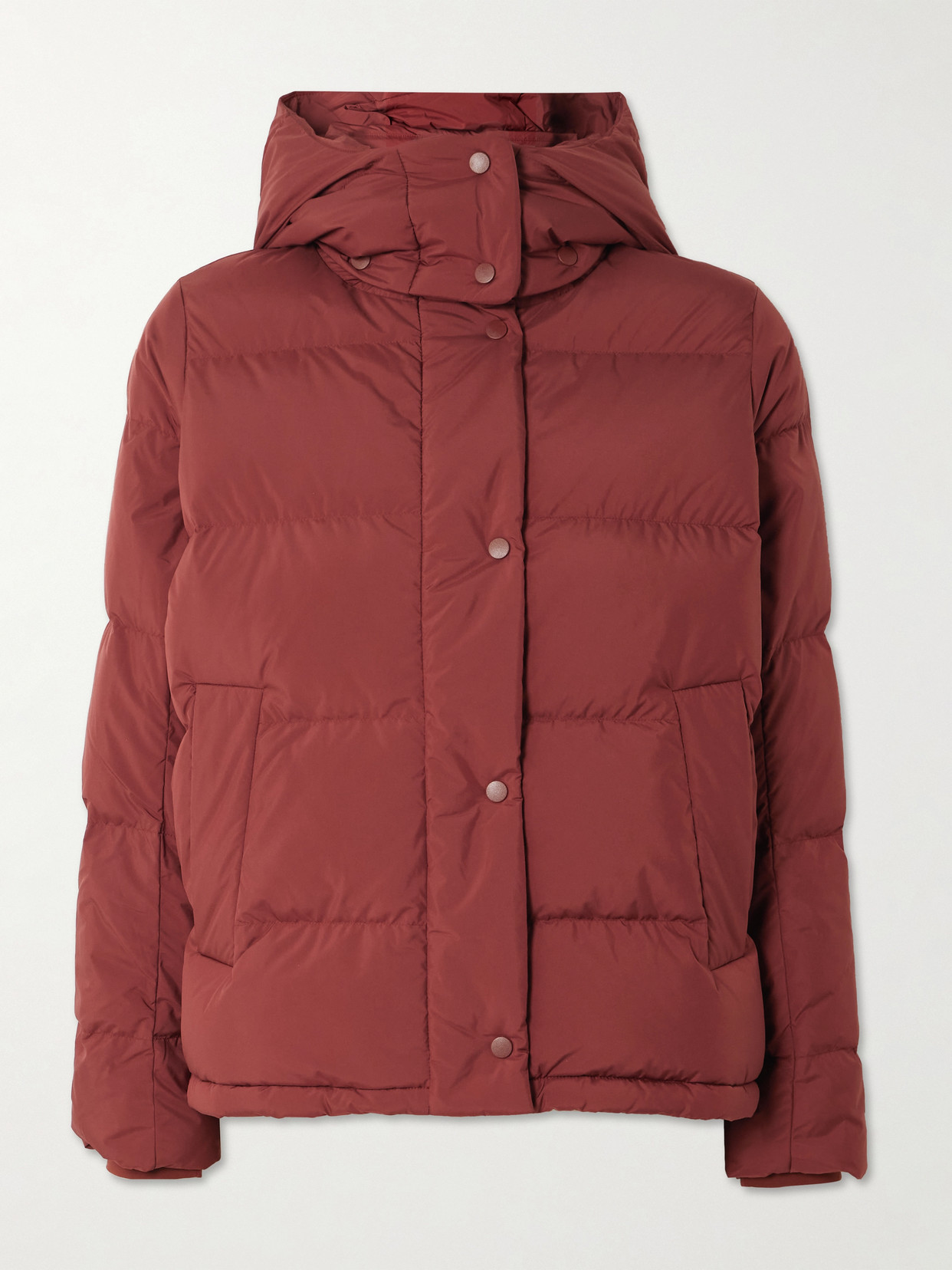 Lululemon Wunder Puff Hooded Quilted Glyde™ Down Jacket In Burgundy
