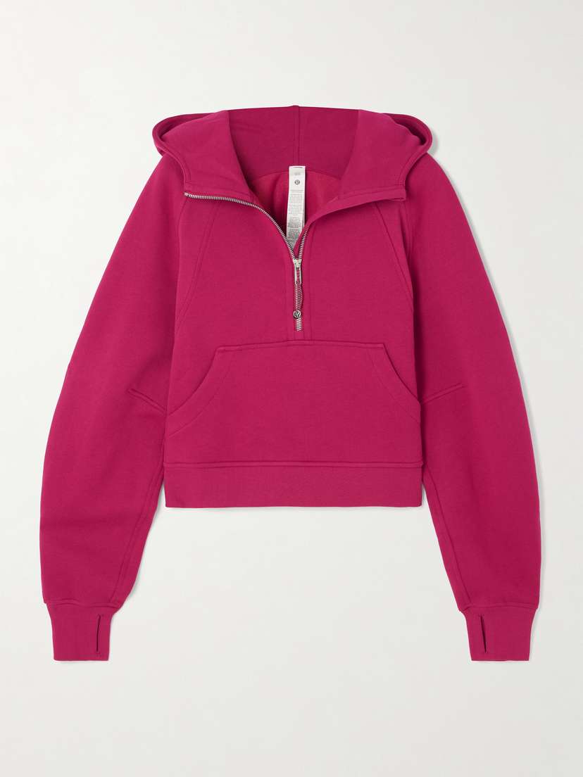 lululemon Scuba Cropped Cotton-blend Half-zip Hoodie