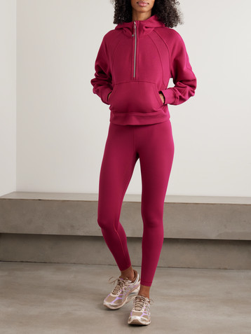 LULULEMON Scuba cropped cotton-blend half-zip hoodie