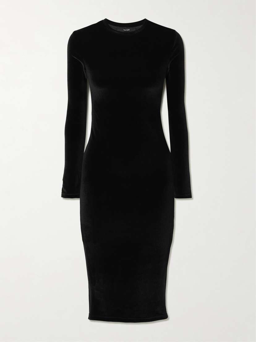 The Park Carine Stretch-velvet Midi Dress