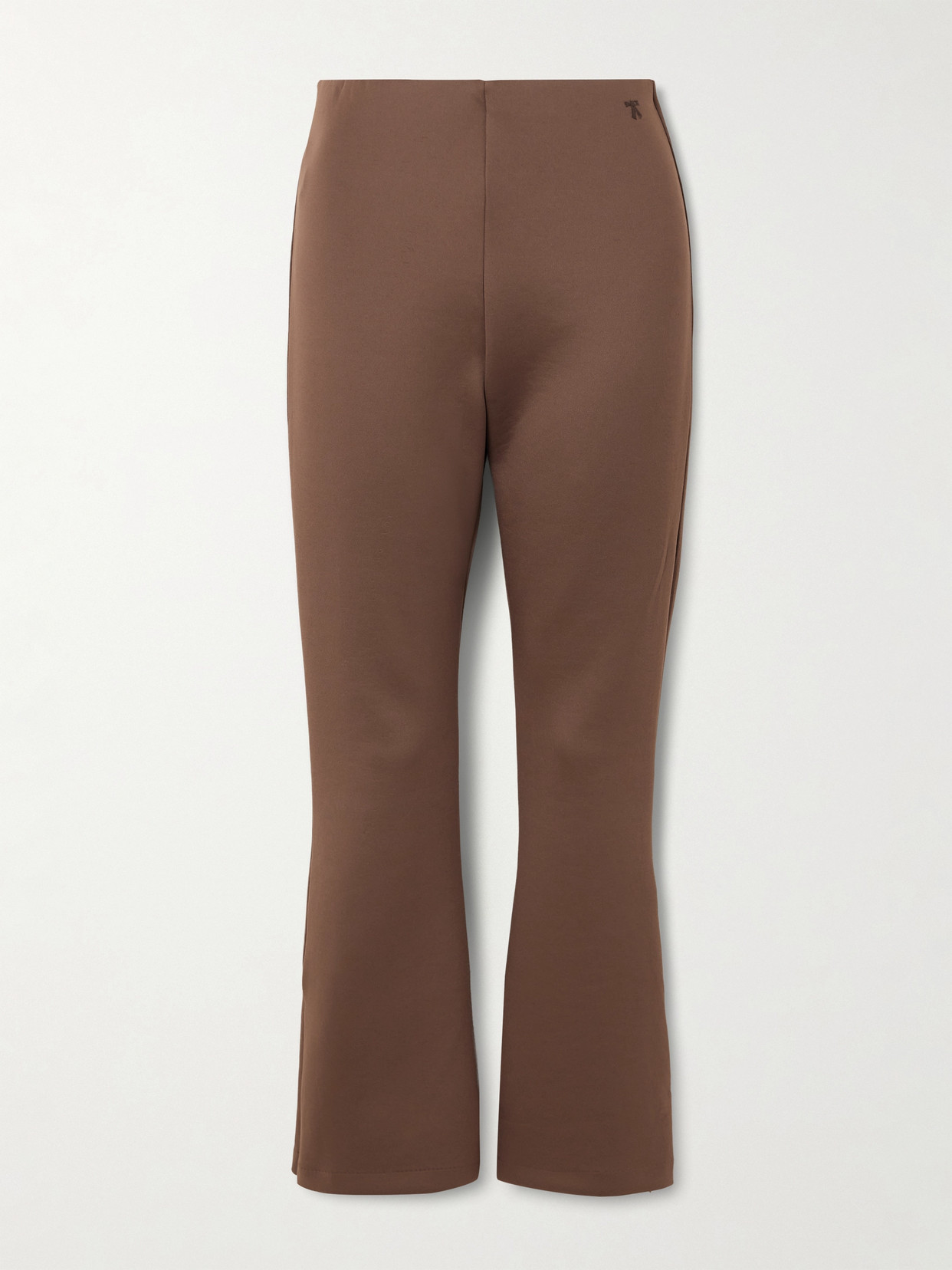 The Park Sarah Embroidered Pyratex® Recycled-jersey Slim Pants In Brown