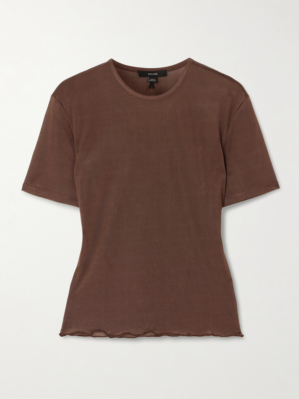The Park Luna Embroidered Pyratex® Lyocell T-shirt In Brown