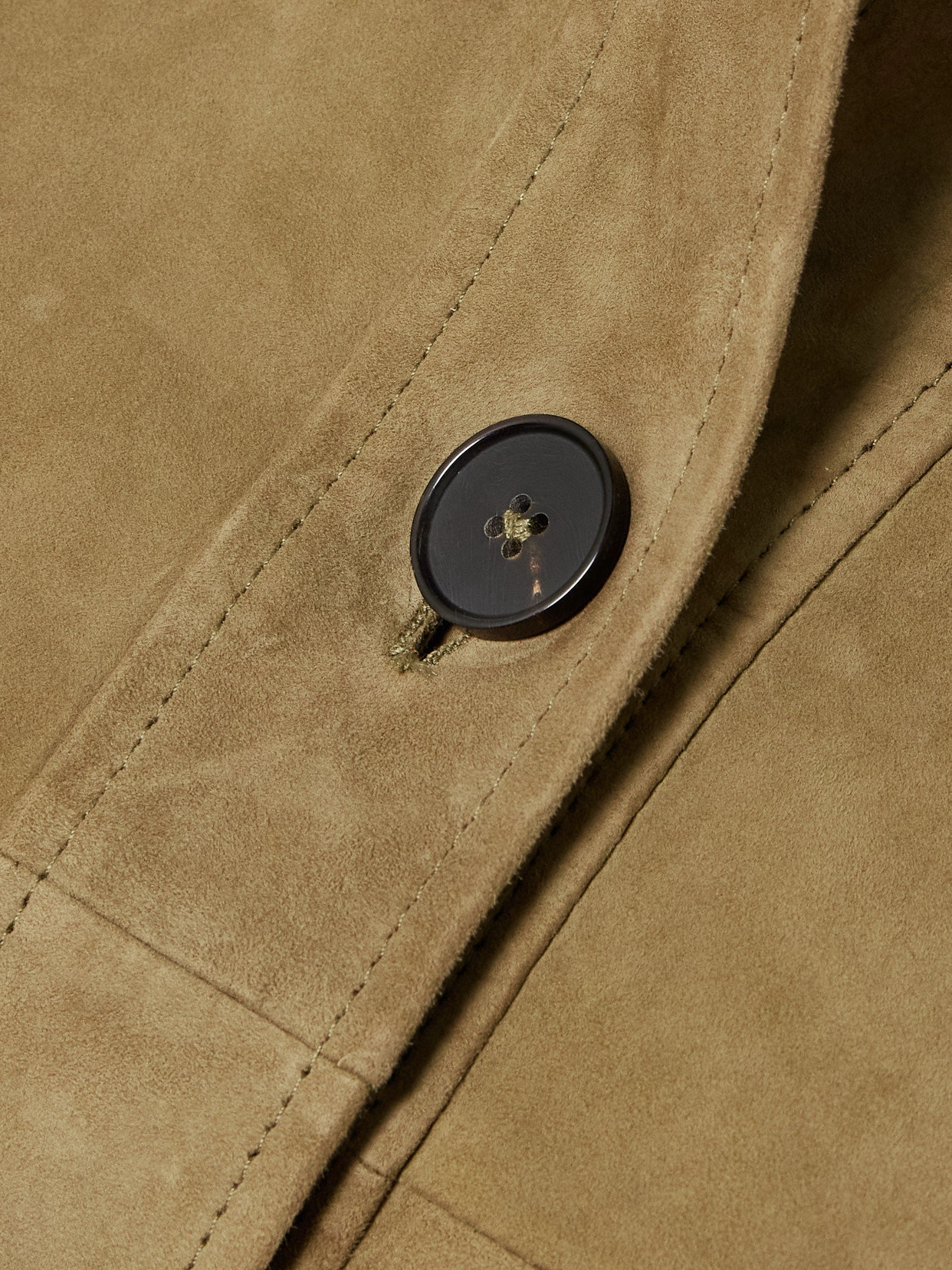 Arma Kaylee Oversized Paneled Suede Jacket In Green