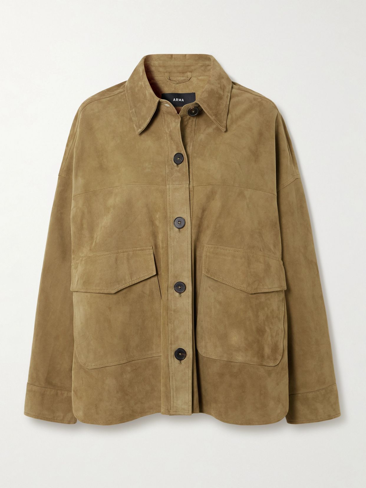 Kaylee oversized paneled suede jacket