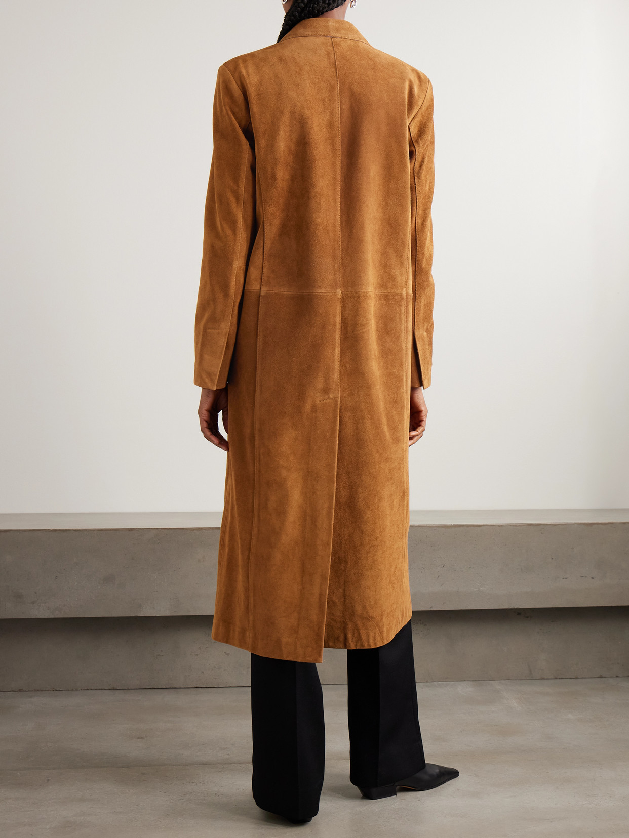 Arma Alissa Suede Coat In Brown