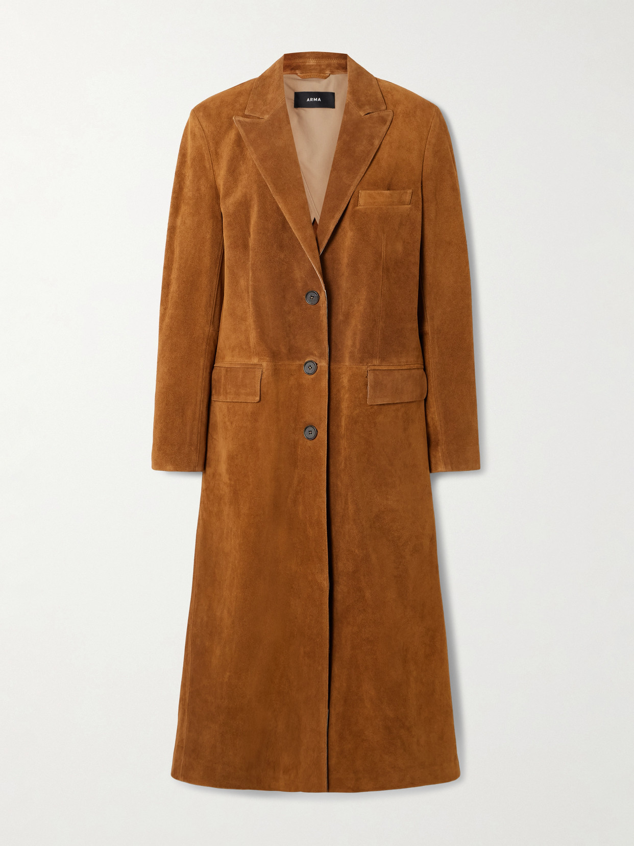 Arma Alissa Suede Coat In Brown