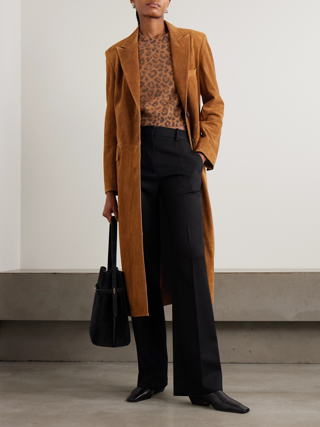Arma Alissa Suede Coat In Brown