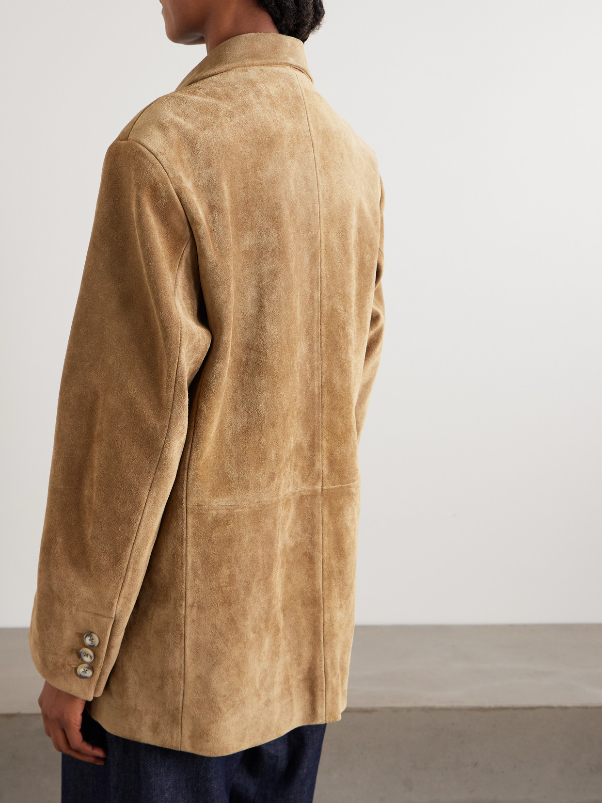 Arma Benny Paneled Suede Blazer In Neutral