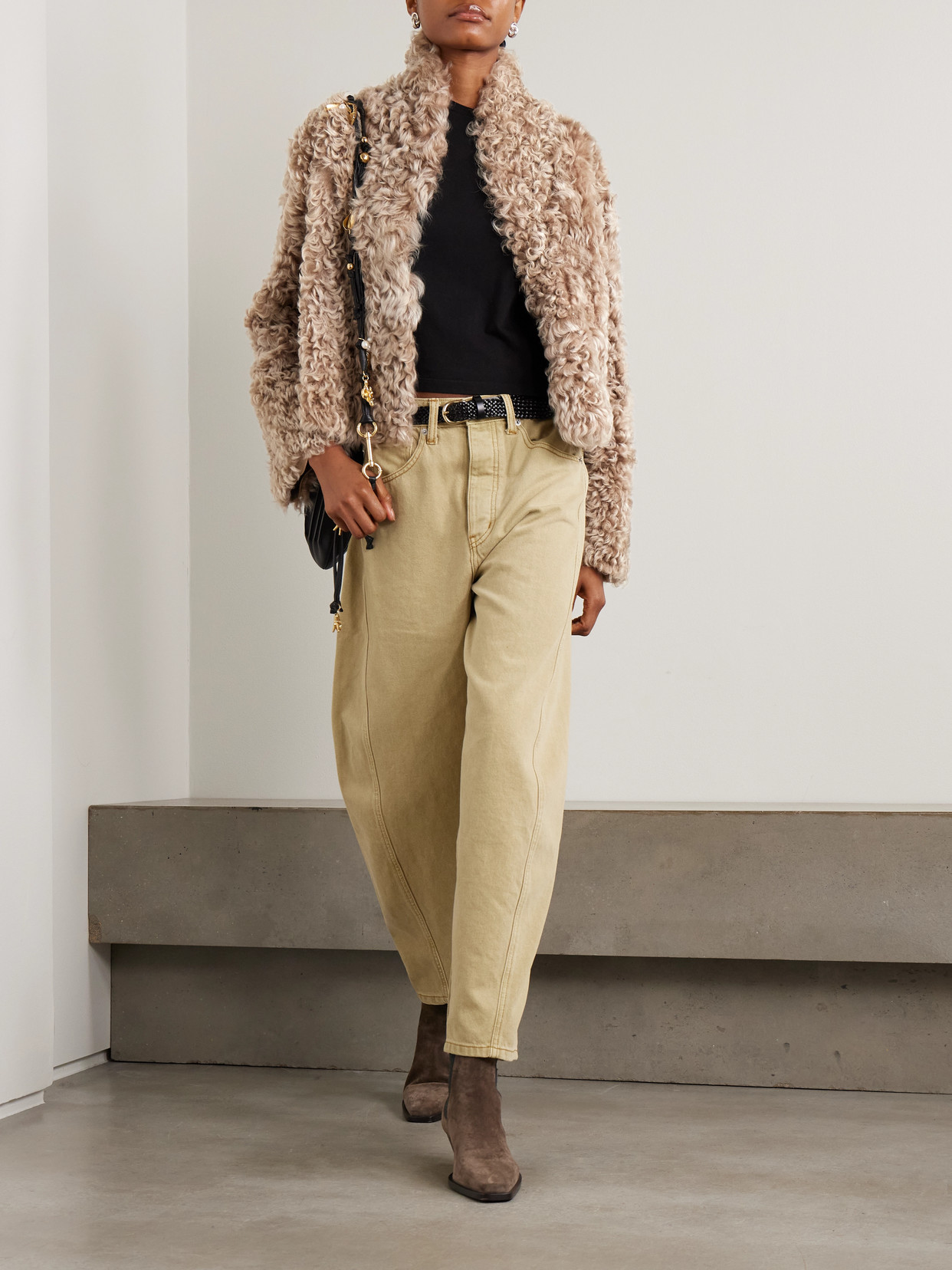 Arma Mooney Shearling Jacket In Neutral