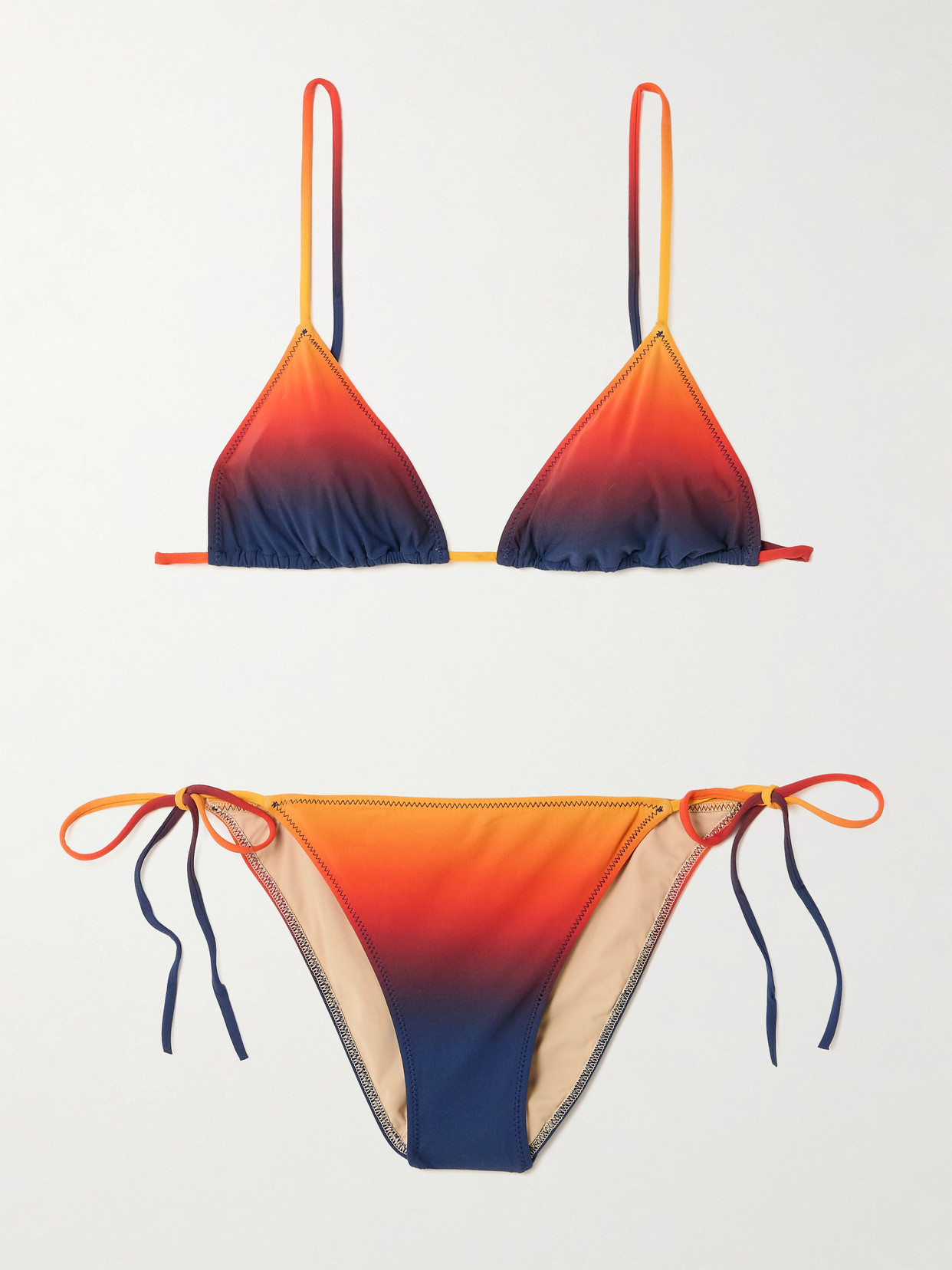 Lido Trentasei Dégradé Triangle Halterneck Bikini In Blue