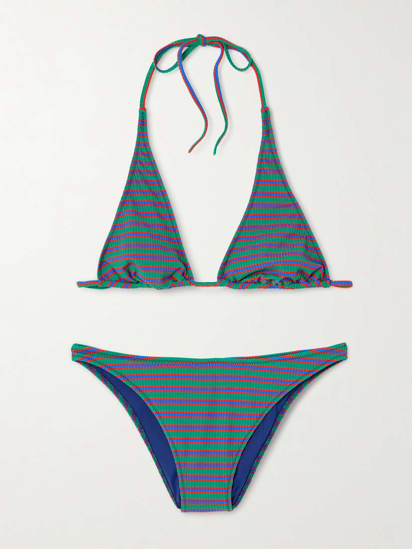 Lido Cinquantacinque Striped Ribbed Triangle Bikini