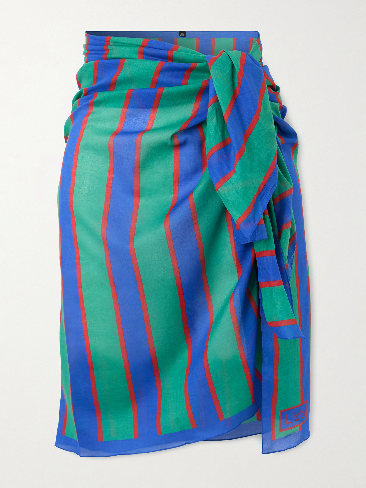 Lido Striped Cotton-voile Pareo In Blue