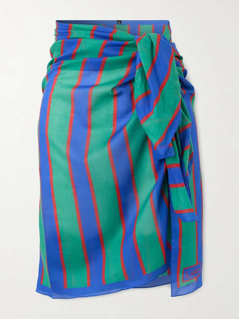 Lido Striped Cotton-voile Pareo