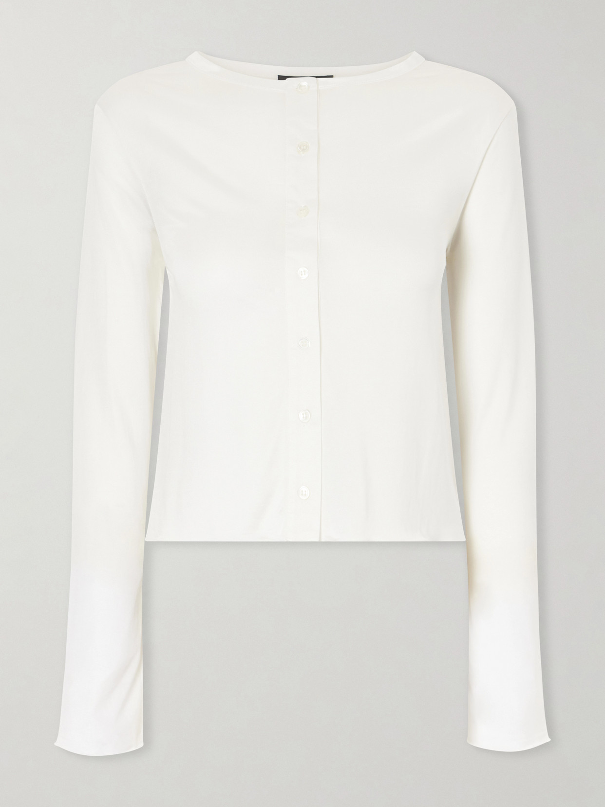 The Park Hazel Semi-sheer Lyocell Cardigan In White