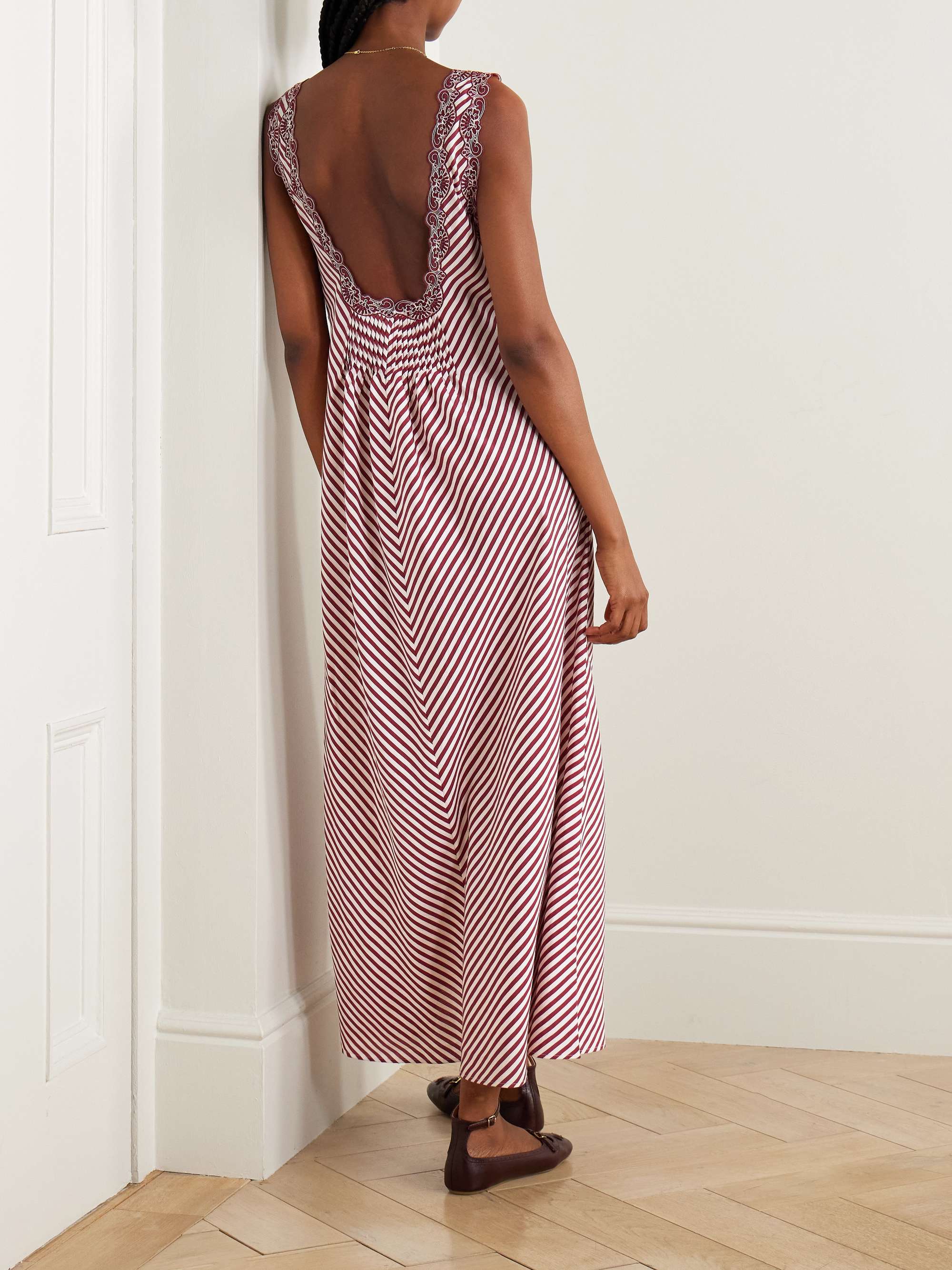 LORETTA CAPONI NET SUSTAIN + قميص نوم Albina من حرير الساتان مزيّن بدانتيل مفرّغ