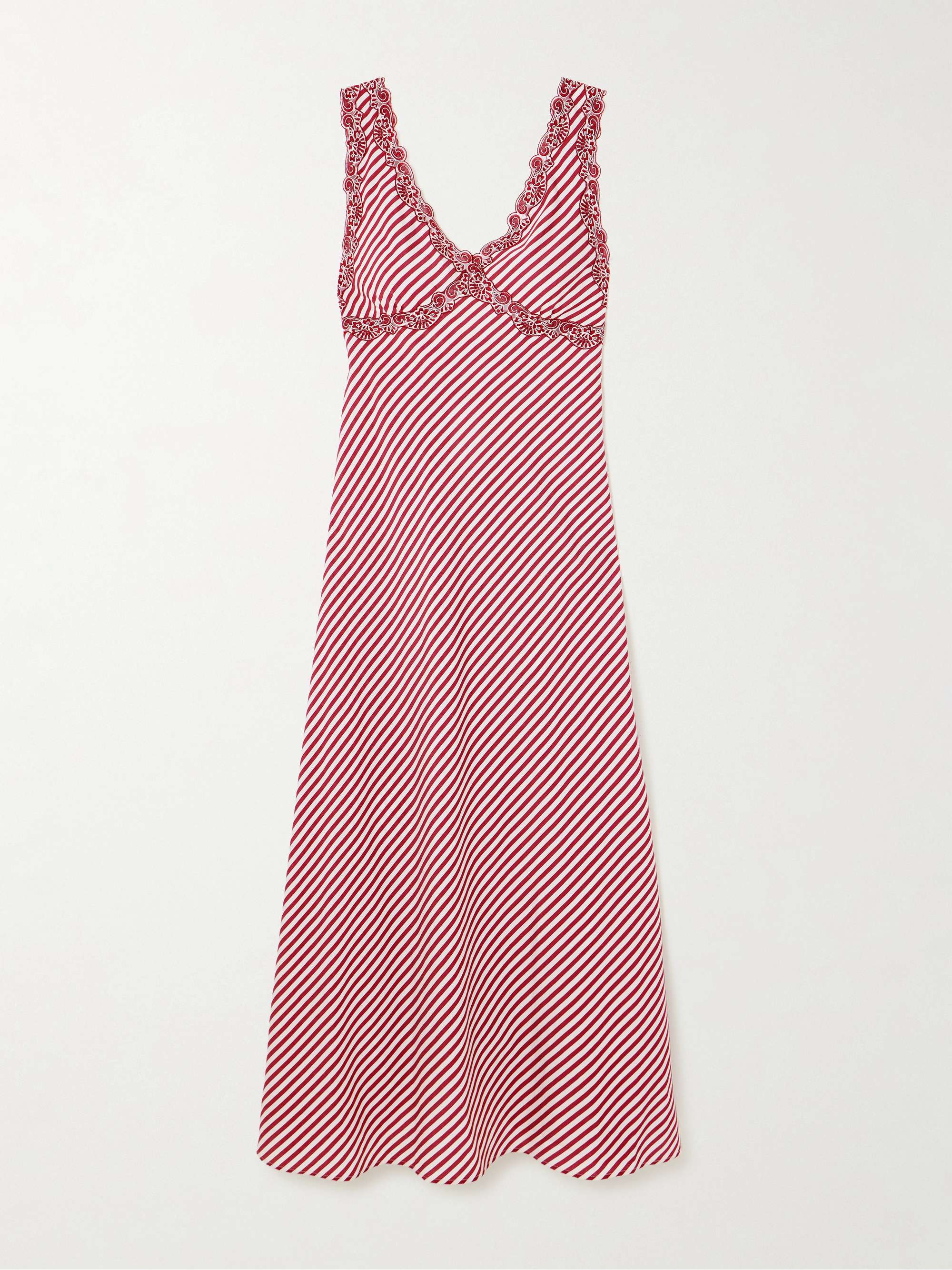 LORETTA CAPONI NET SUSTAIN + قميص نوم Albina من حرير الساتان مزيّن بدانتيل مفرّغ