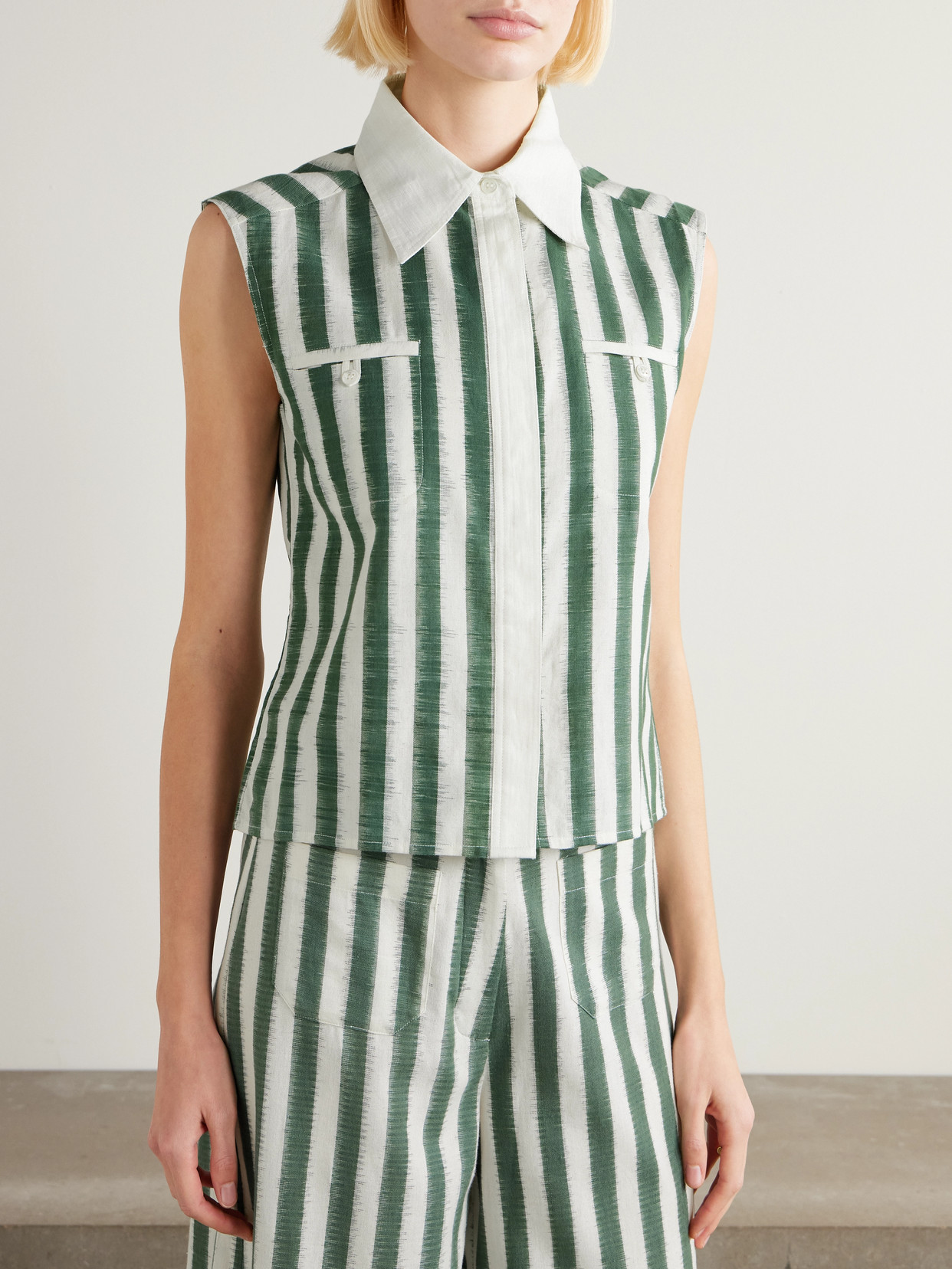 Ylena Ikat Striped Cotton Shirt