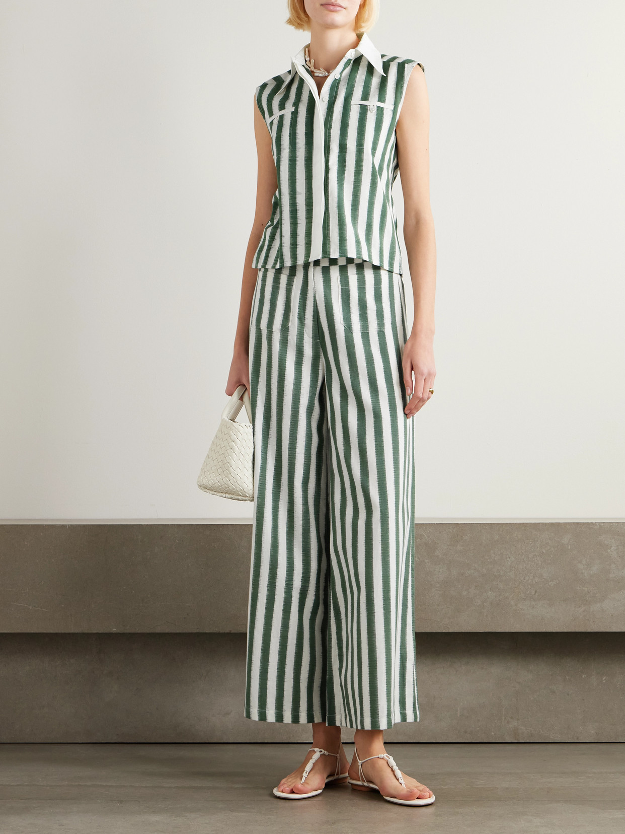 Ylena Ikat Striped Cotton Shirt
