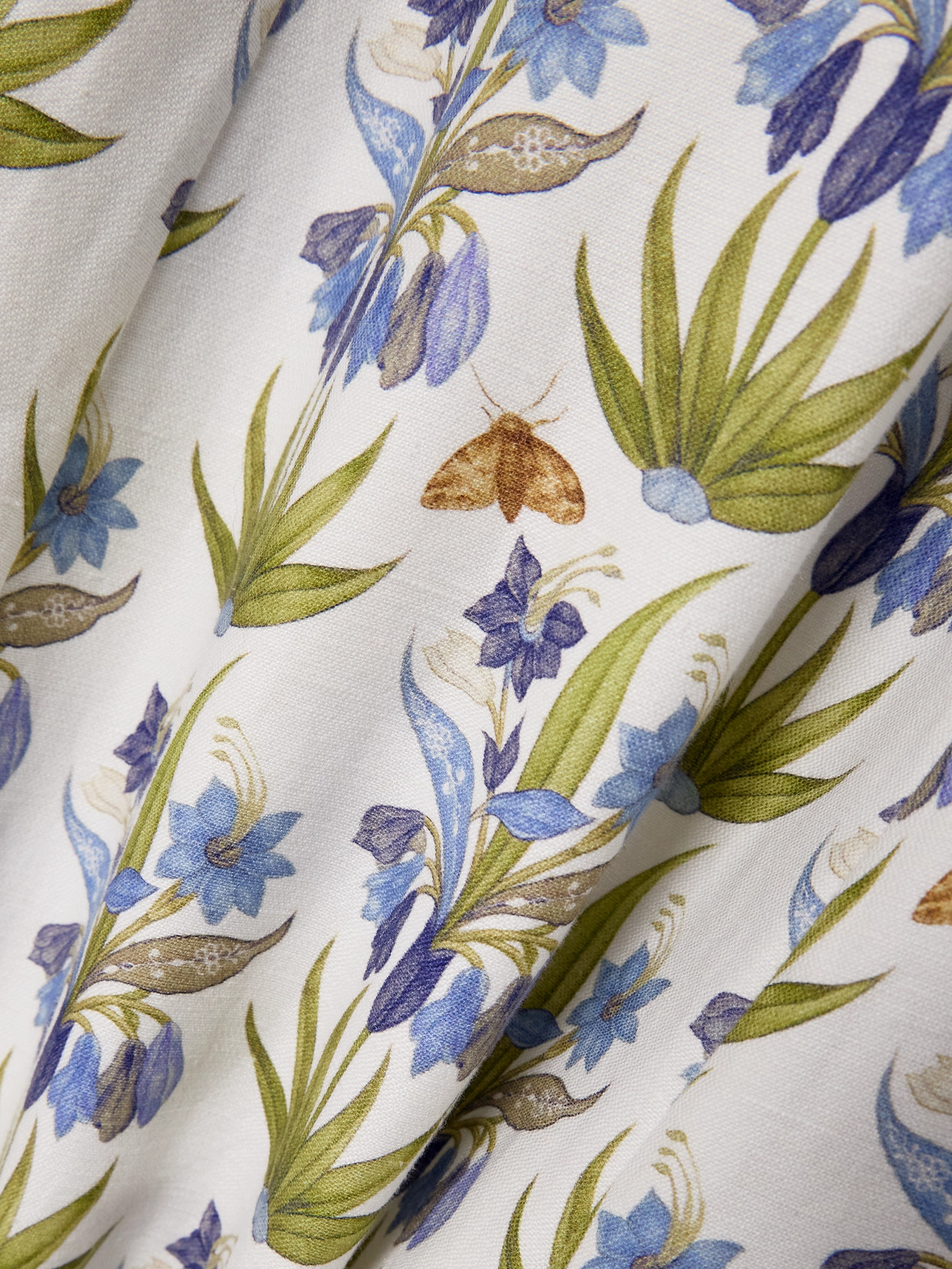 Emporio Sirenuse Azzurra Celestine Open-back Floral-print Linen And Cotton-blend Midi Dress In Multi