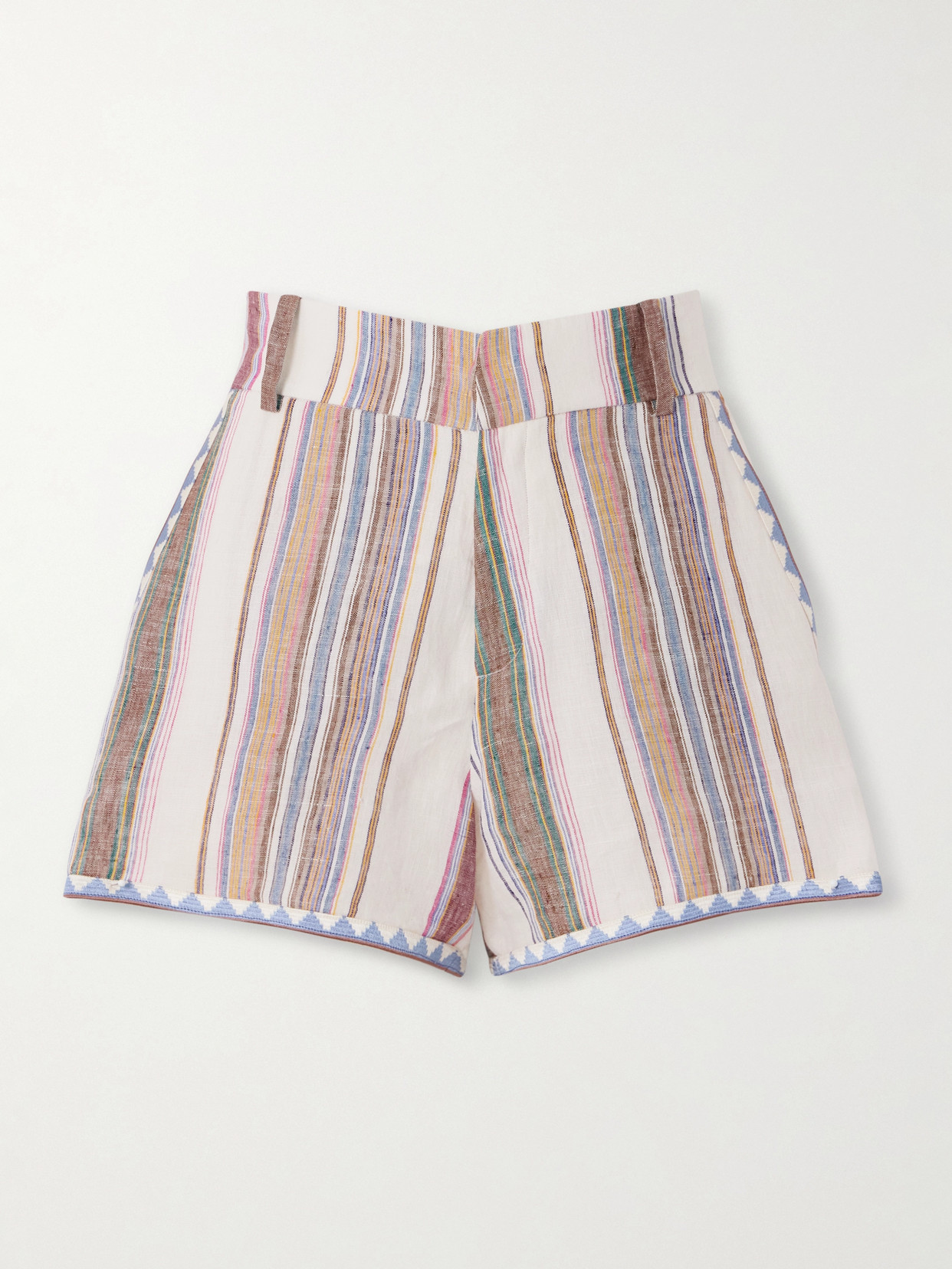 Emporio Sirenuse Striped Linen Shorts In Multi
