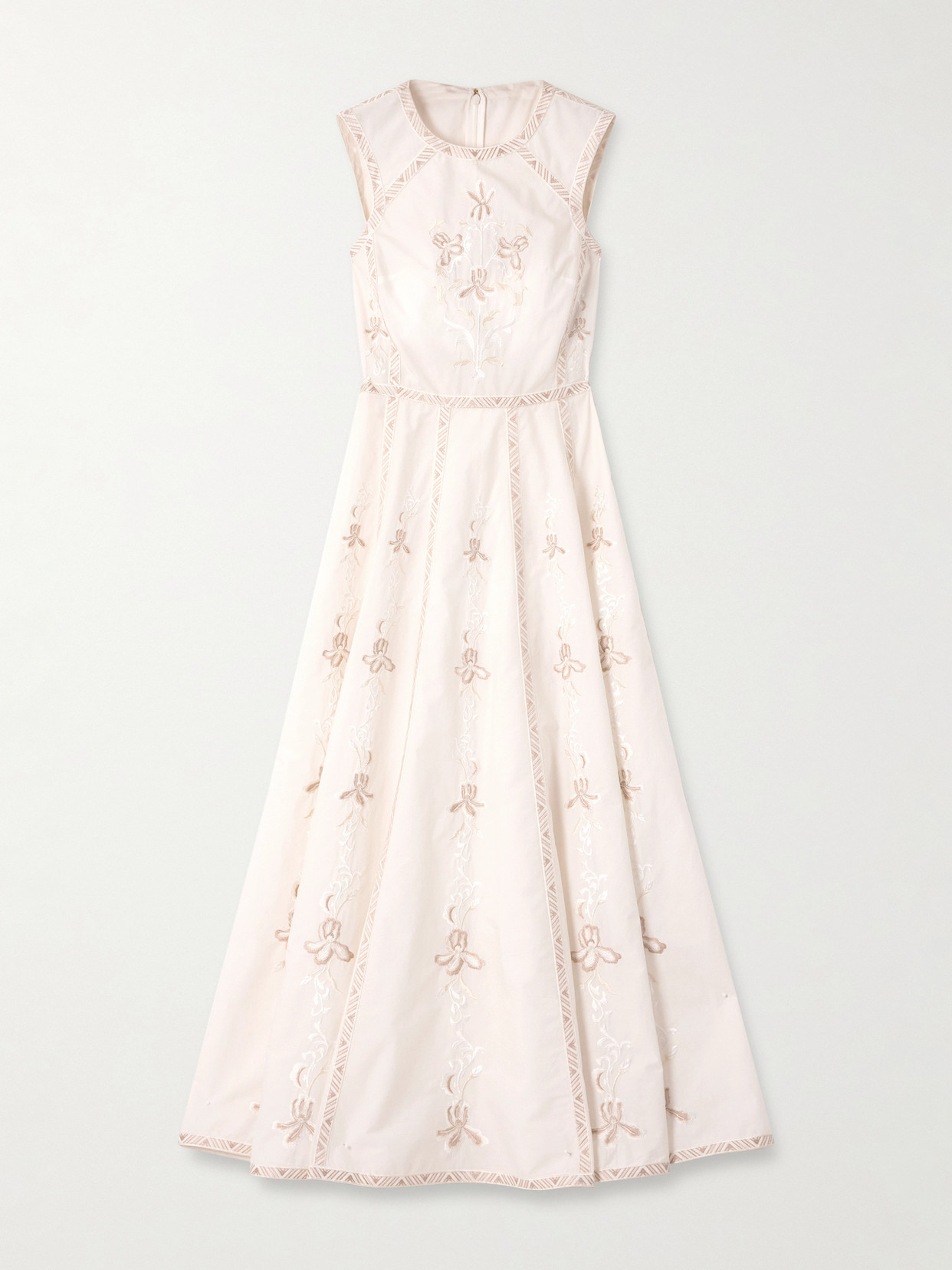 Emporio Sirenuse Clodette Embroidered Cotton-blend Midi Dress In White