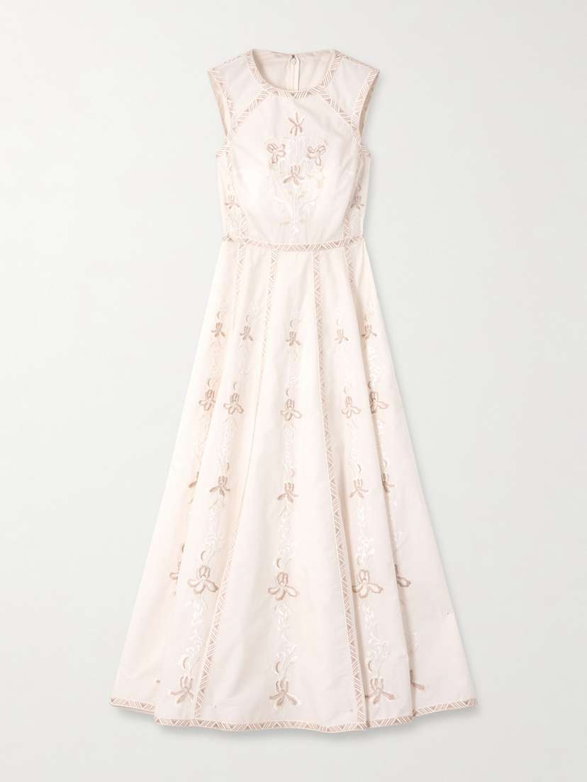 Emporio Sirenuse Clodette Embroidered Cotton-blend Midi Dress