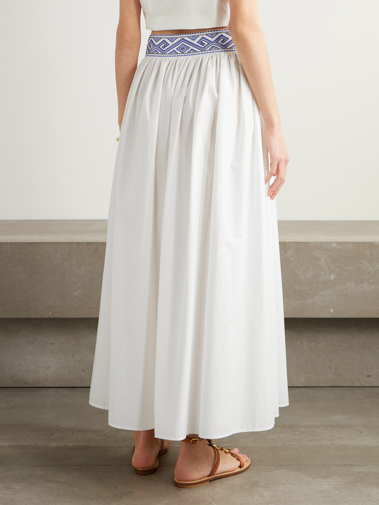 Ombretta Embroidered Cotton Midi