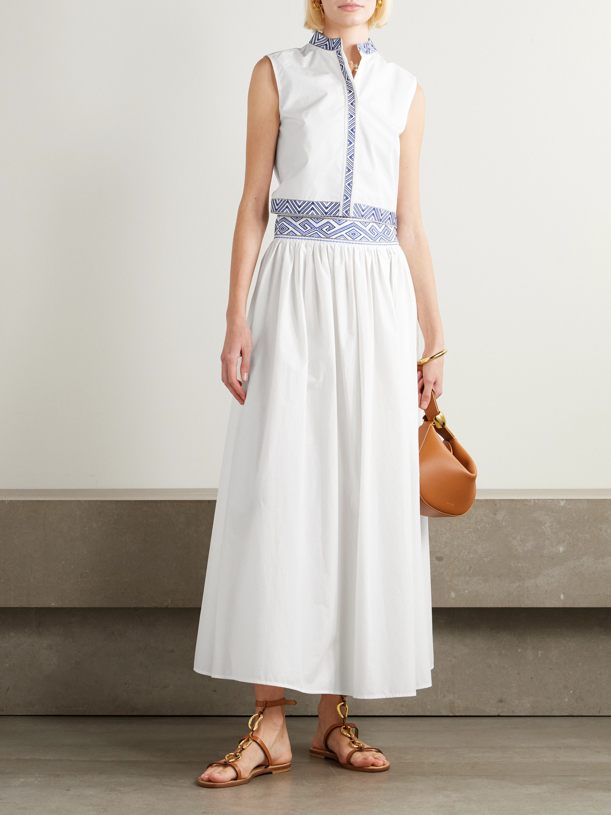 Ombretta Embroidered Cotton Midi