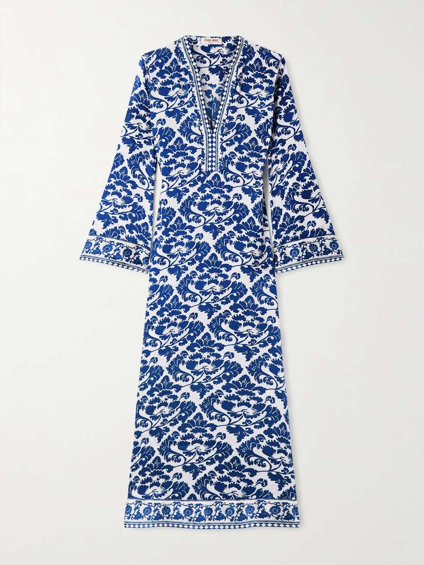 Emporio Sirenuse Jenna Printed Silk-voile Kaftan