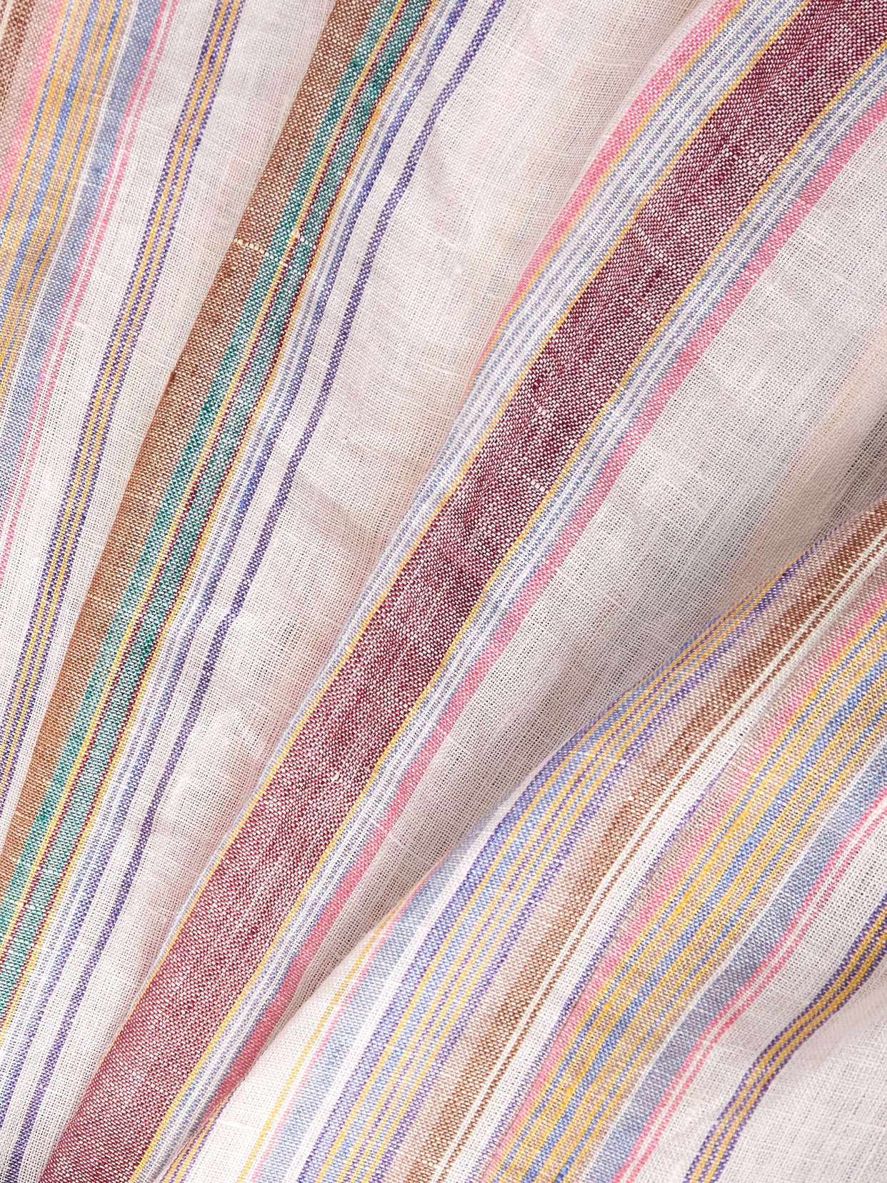 Emporio Sirenuse Denia Belted Striped Linen Vest In Multi