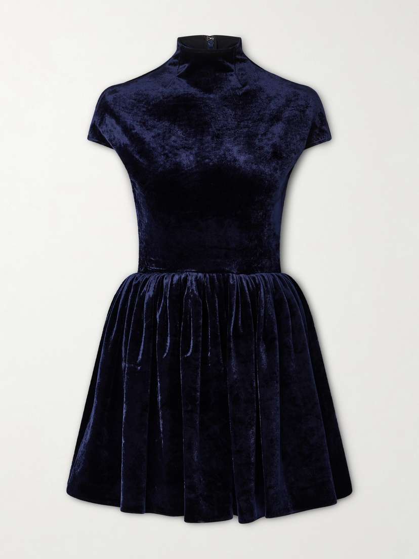 Alaïa Turtleneck Velvet Mini Dress