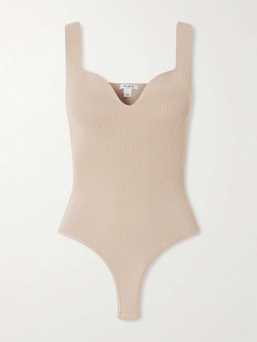 Alaïa Ribbed Jersey Bodysuit