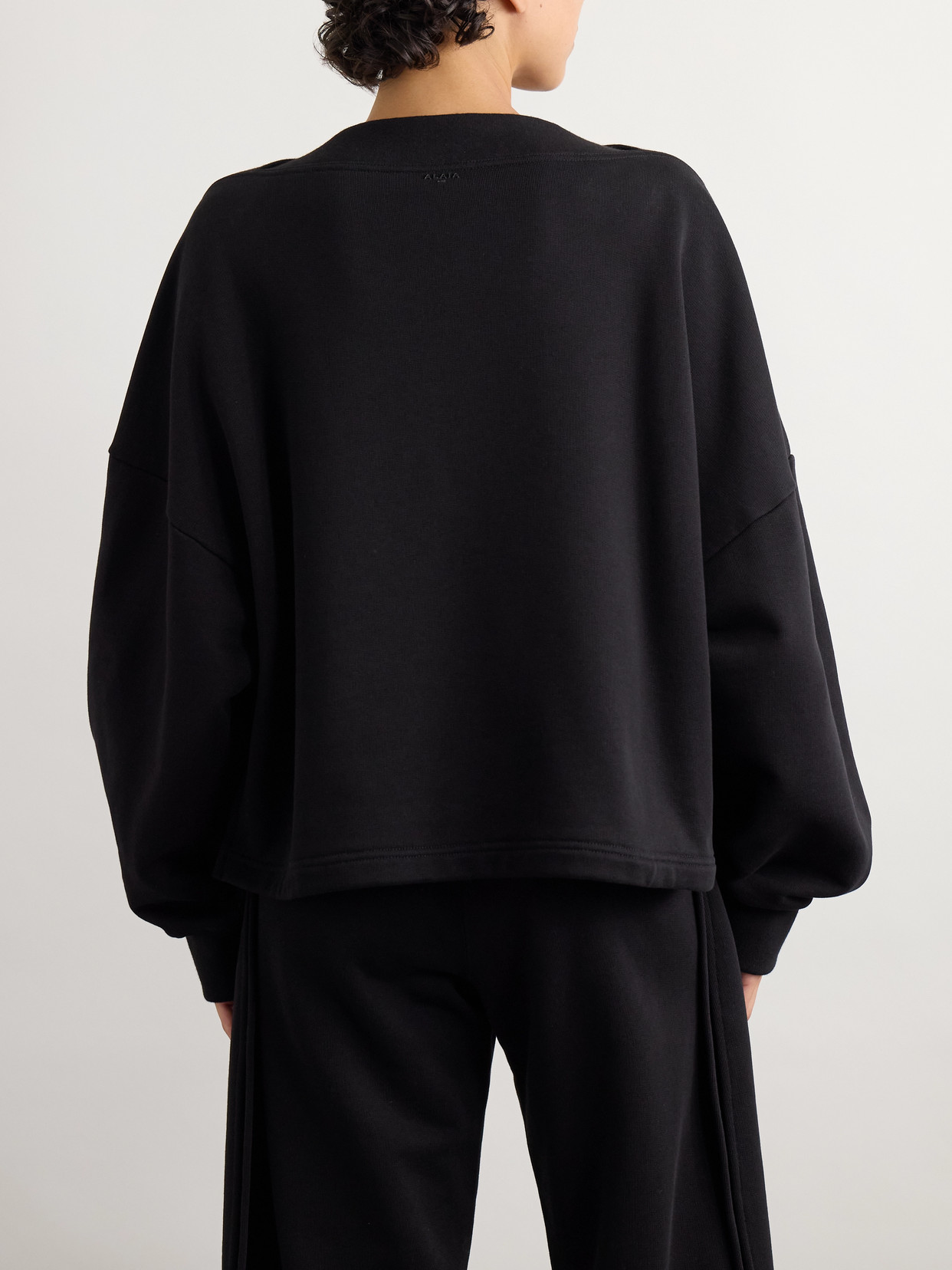 Alaïa Oversized Cotton-jersey Sweatshirt In Black