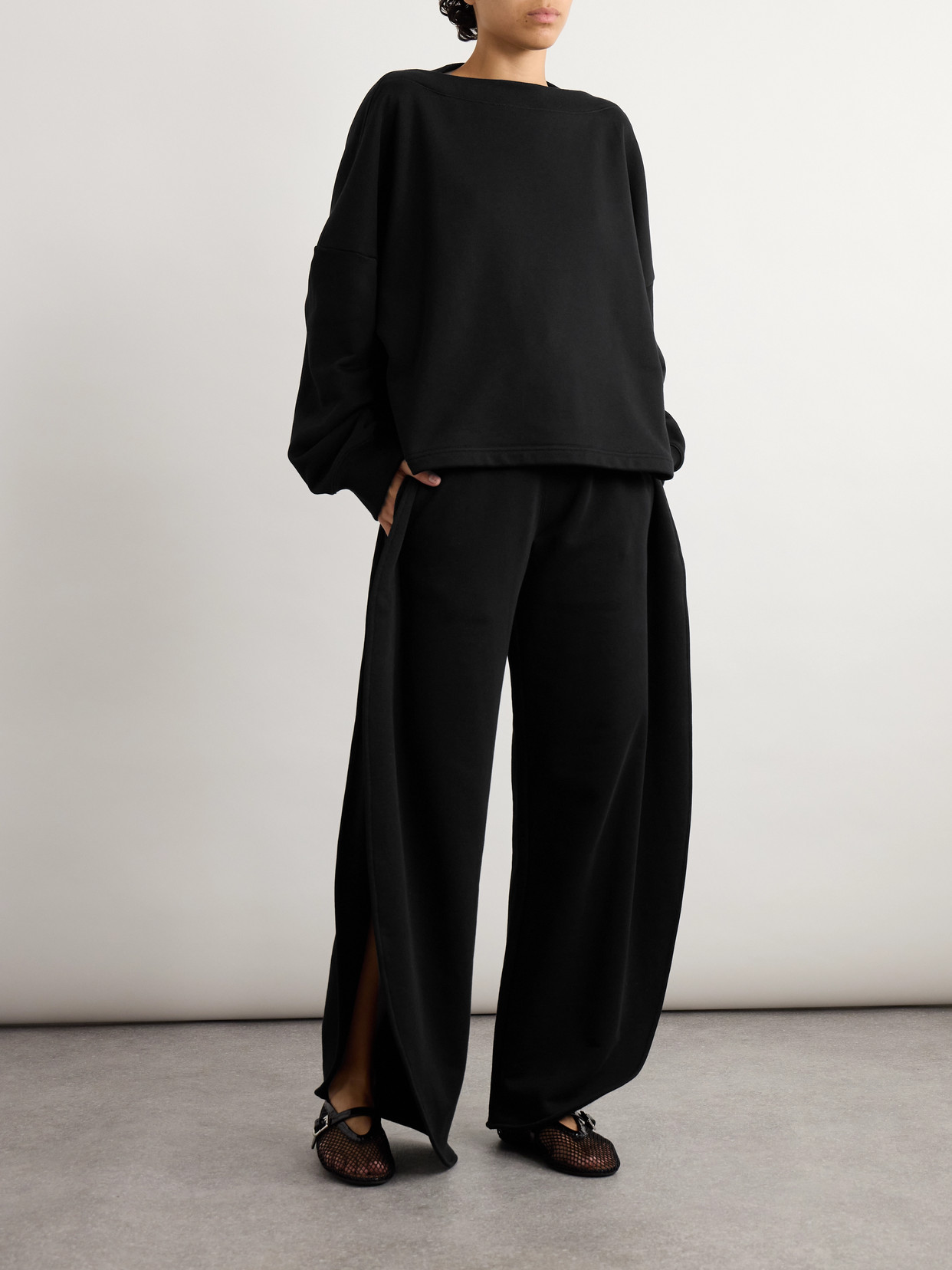 Alaïa Oversized Cotton-jersey Sweatshirt In Black