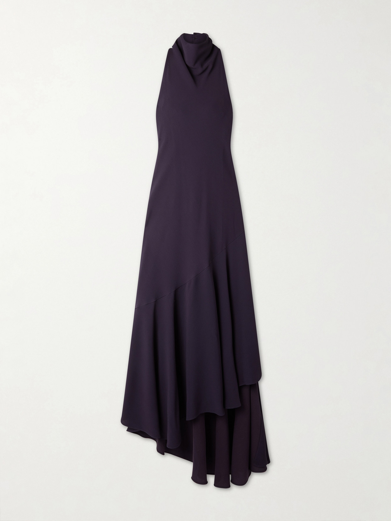 Alaïa Open-back Asymmetric Ribbed Jersey Maxi Dress In Purple
