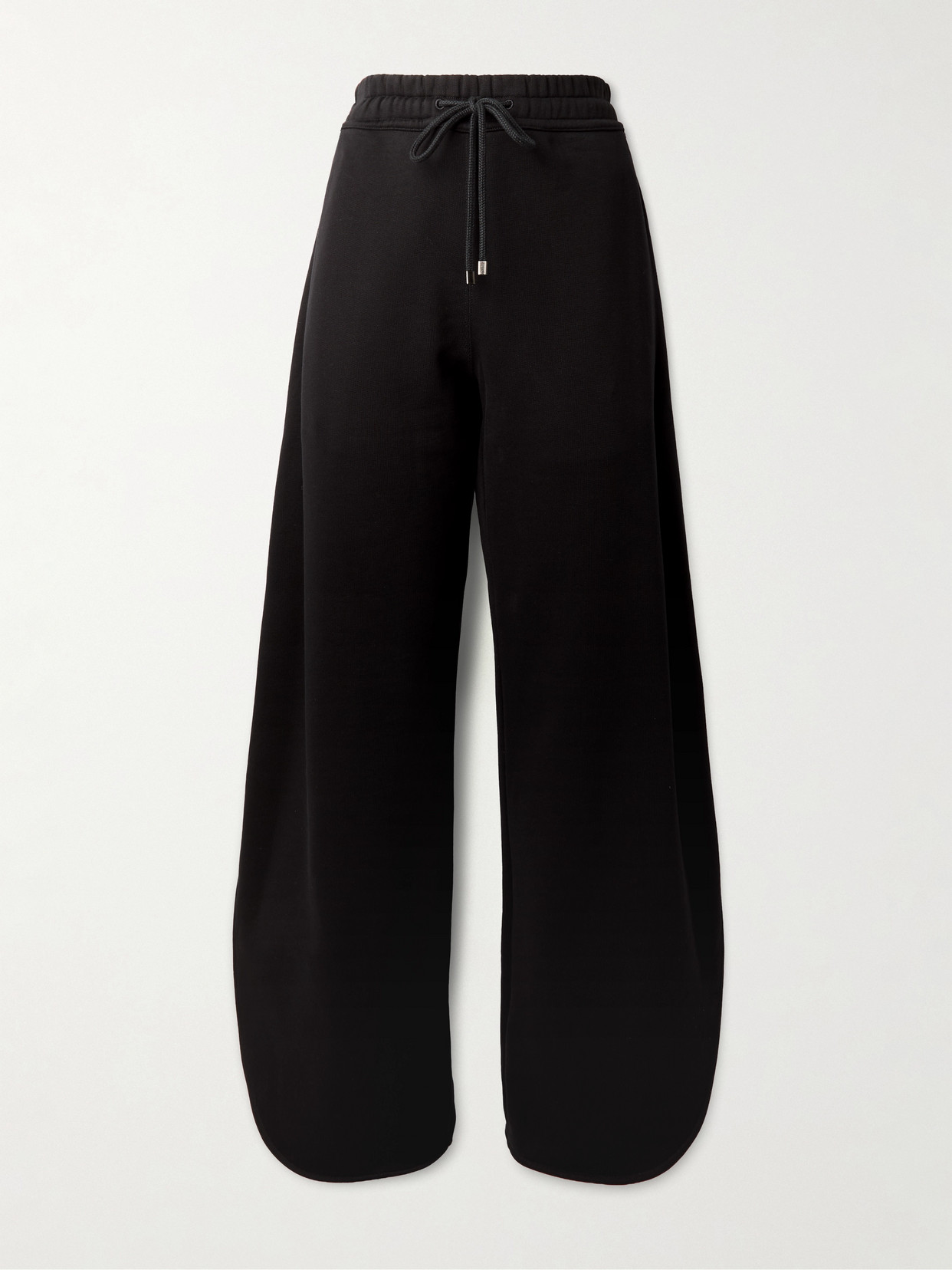 Alaïa Petal Cotton-jersey Barrel-leg Track Pants In Black
