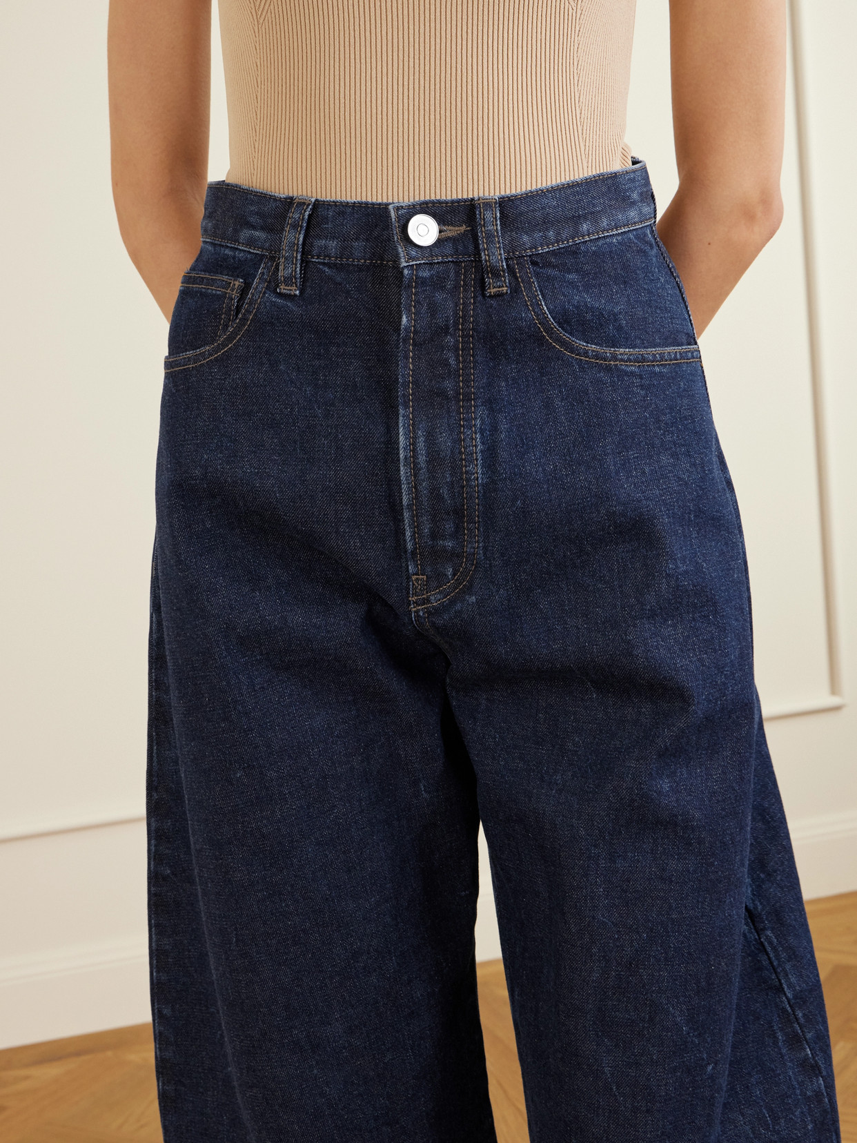 Alaïa - High-Rise Barrel-Leg Jeans