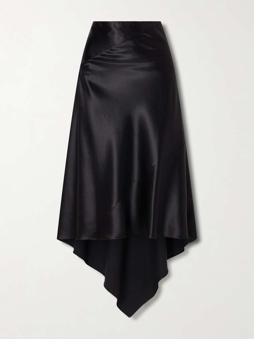 Alaïa Asymmetric Silk-satin Skirt