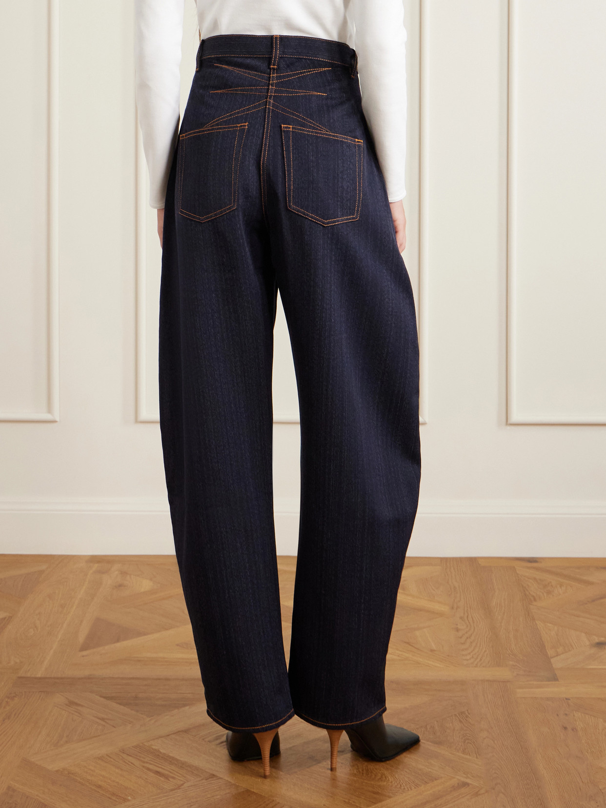 Alaïa - Denim High-Rise Barrel-Leg Jeans