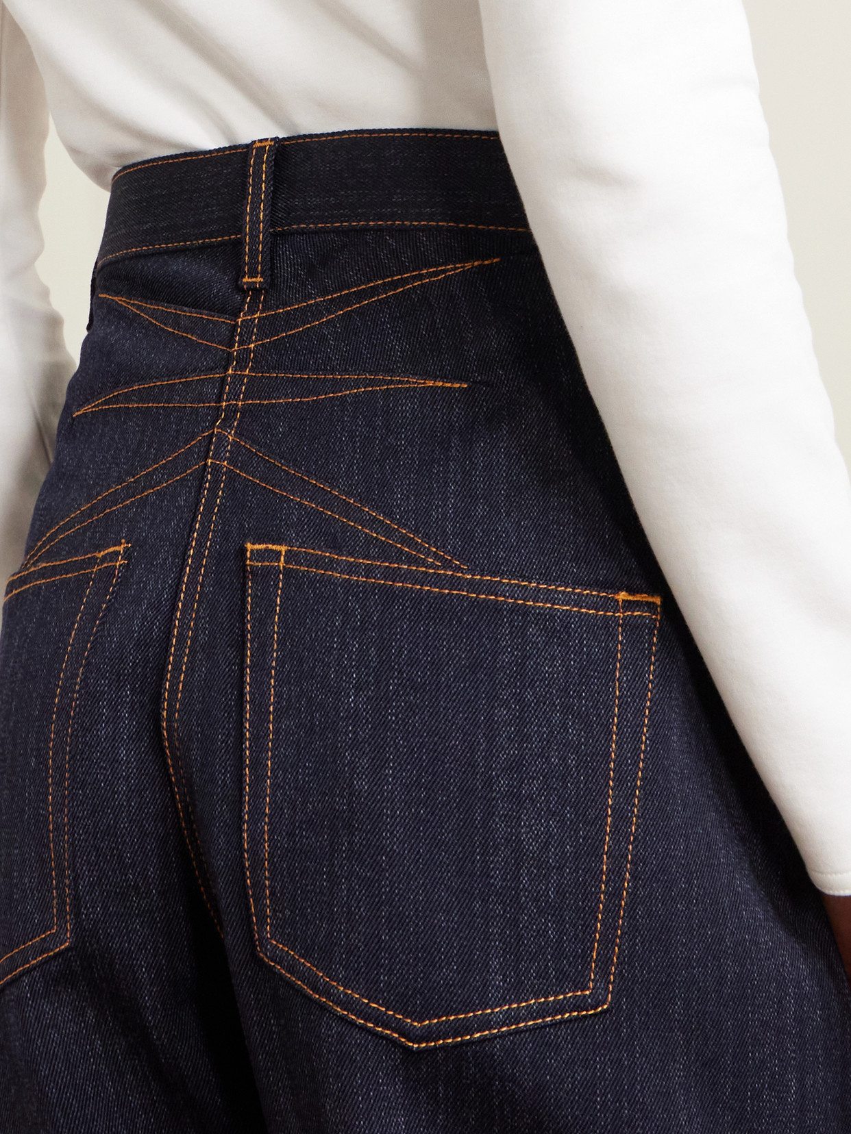 Alaïa - Denim High-Rise Barrel-Leg Jeans