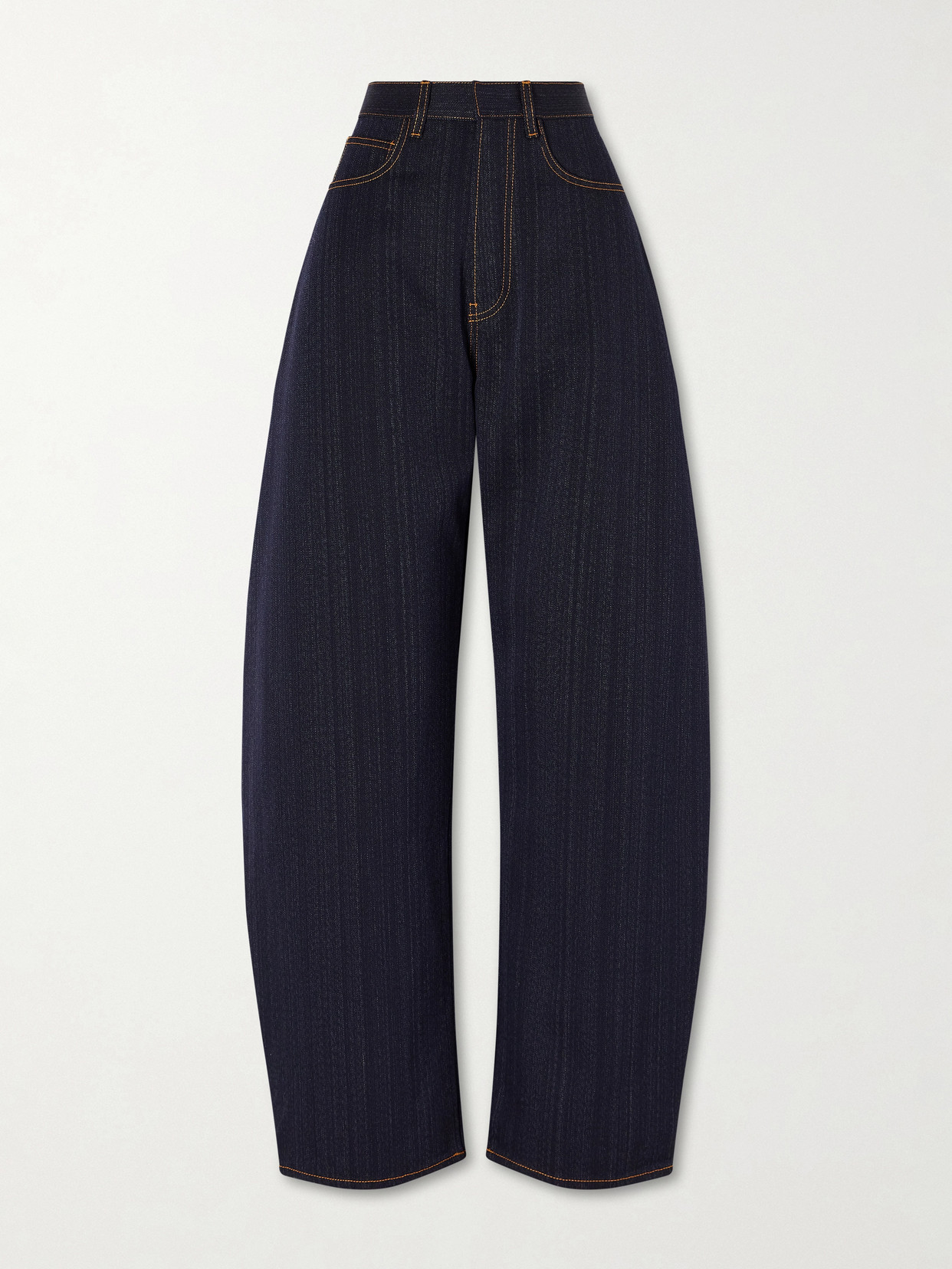 Alaïa - Denim High-Rise Barrel-Leg Jeans