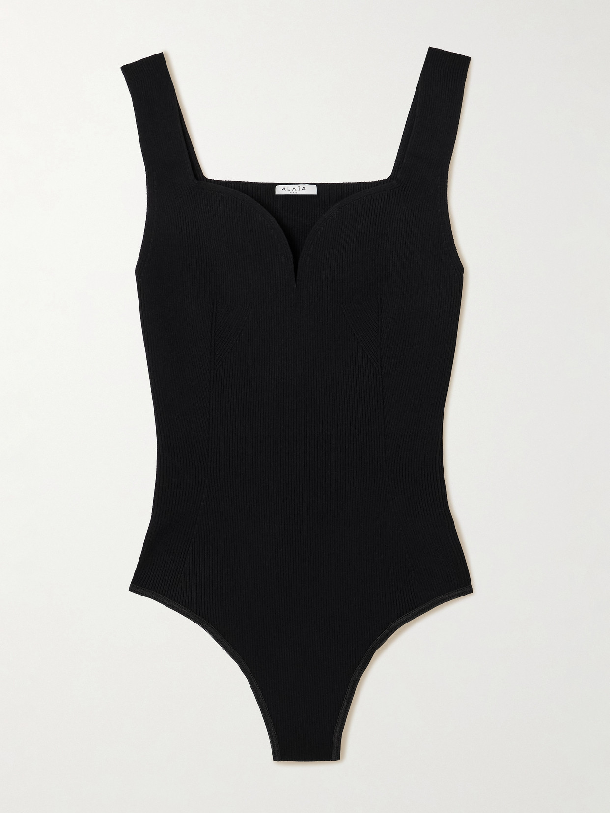 Alaïa Ribbed Jersey Bodysuit In Black