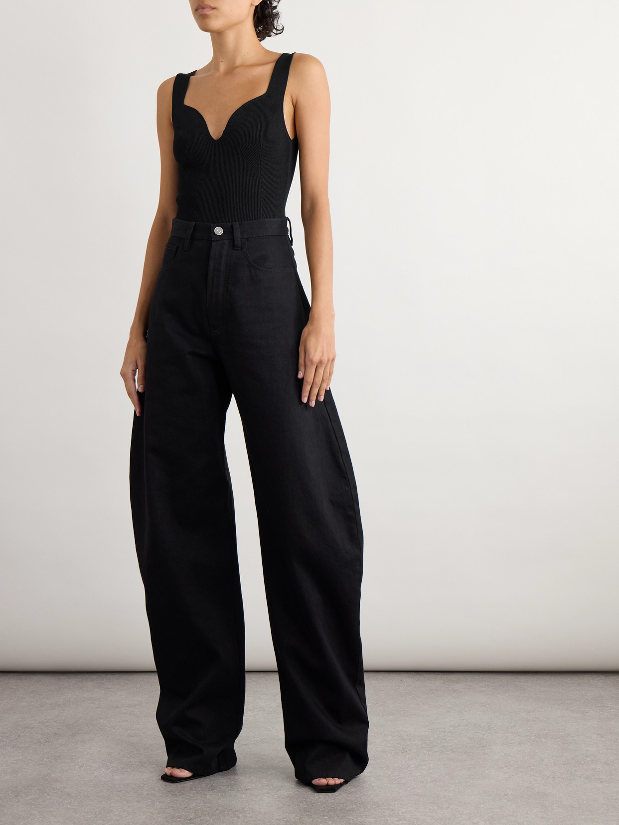 Alaïa Ribbed Jersey Bodysuit In Black